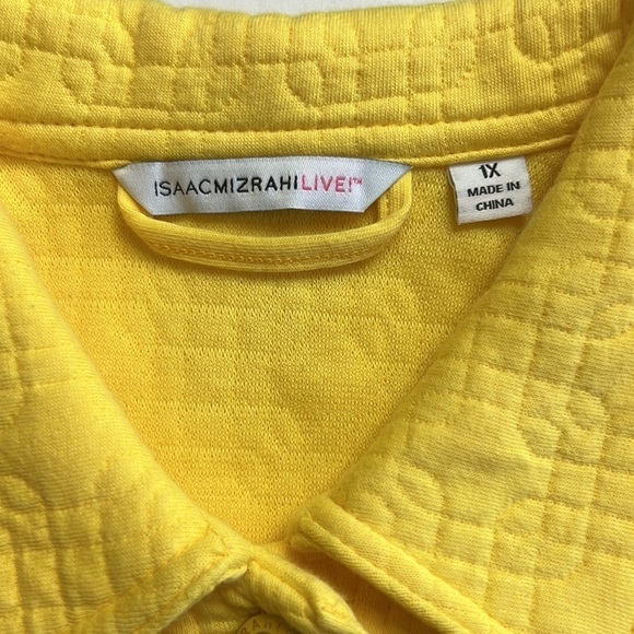 Isaac Mizrahi Live Jacket Quilted Button Up Neon Yellow Jacks Size 1X - Picture 6 of 11